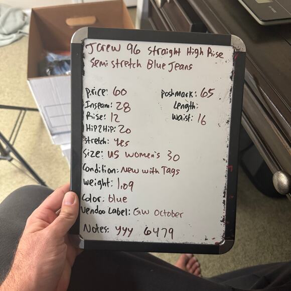 J Crew 96 Straight High Rise Semi Stretch Blue Jeans US Women's 30 - Picture 7 of 7